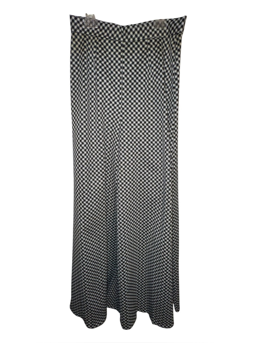 70s Gingham Boho Pants - Black & White